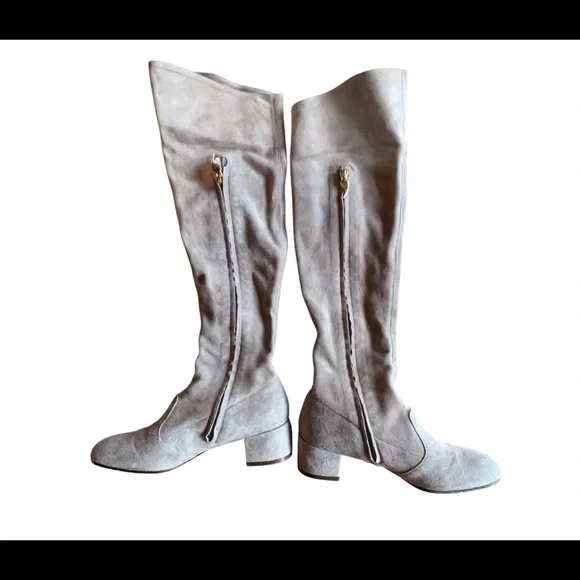 L’Autre Chose Grey Suede Over the Knee High Boots - Picture 4 of 5
